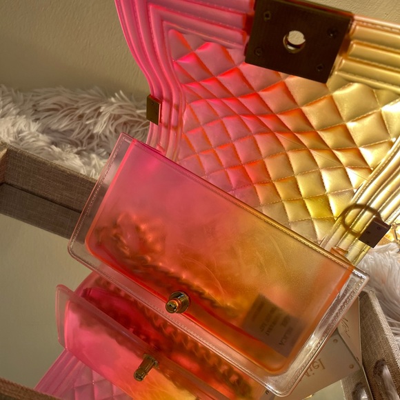 Women’s Jelly summer bags w/ chain medium size . - Picture 3 of 6